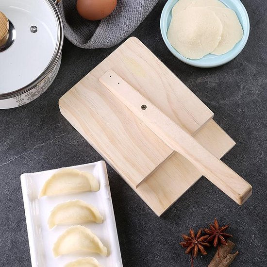 Tortilla pers - ook geschikt voor maken Taco's, Burrito, Wrap, Dumplings en Taartbodems - Duurzaam Gebruik - natuurlijk massief hout