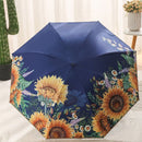 TDR-Opvouwbaar bloem paraplu - Zonbescherming Anti-Uv UPF50 + -Windproof- Stevig paraplu met diameter van 97 cmmarineblauw