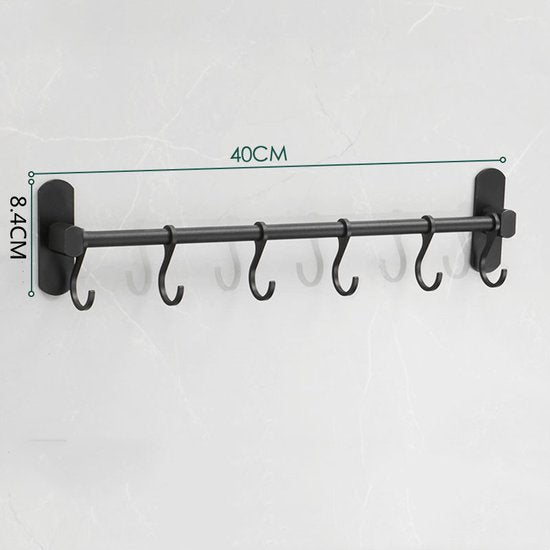 Ruimtebesparende Keukengerei Wandbeugel 40CM - Zwart