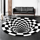 TDR - Gedrukt 3D visueel whirlpooltapijt zwart en wit 100 * 100cm