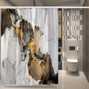 UniKorf.nl Waterdicht Douchegordijn Marmer Zwart/Wit