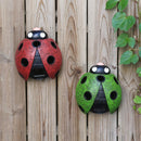 Zonne-ornament Rood Verlicht Lieveheersbeestje - Tuin Decoratie - Duurzaam - Sfeervol - Weerbestendig