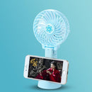 TDR - Draagbare Ventilator - oplaadbaar met USB - kan mobiel op voet plaatsen - perfect voor op op reis, buiten met warm weer - Blauw