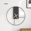 TDR - Moderne Nordic wandklok - Transparant met Zwart Frame en zwart decoratief - ⌀ 43cm