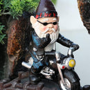 Tuinkabouter motorfiets dwerg - waterdicht tuindecoratie - grappige motorcadeaus - balkondecoratie