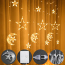 LED Lichtgordijn Maan & Ster Ramadan 3,5m 120 LED Warm wit