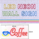 Opvallende "Coffee" Neon LED Lamp-Neon Wandlamp -Perfecte Decoratie voor Koffieliefhebbers(Incl. Adapter & Ophanghaakjes)-42x22cm