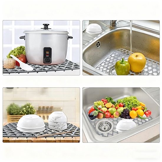 Holle gootsteen afvoermat grijs 35cm*30cm