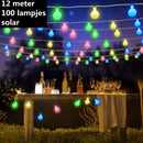 Tuinverlichting zonne-energie 12m 100 LED bollen multicolor
