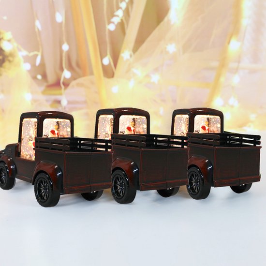 Betoverende Retro Auto LED Kerst Verlichting - Sfeervolle Verlichting voor de Feestdagen16*7.2*11cm-donkerbruin