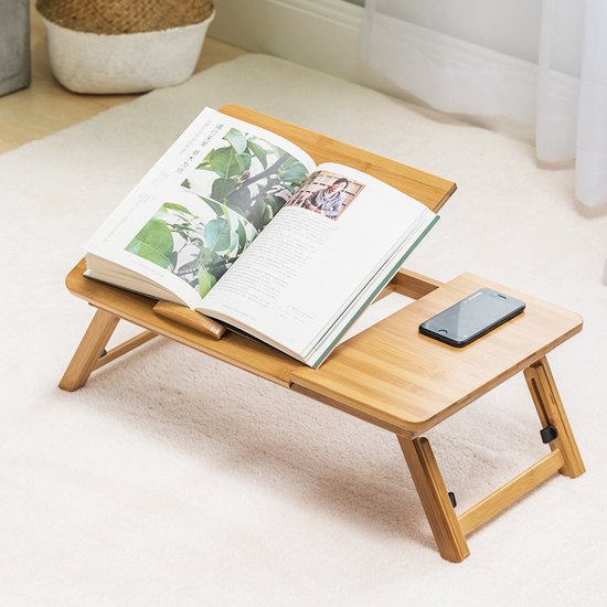 Bamboe Tafel - Opvouwbaar en Verstelbaar als Laptopstandaard