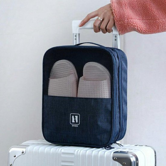 TDR - schoenen opbergtas - multifunctionele - draagbare opslag - schoenentas -Geschikt tot schoenmaat 45.5 -Marineblauw