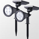 2 Stuks led solar spot light -IP65-voor wandmontage of grondspies-wit licht