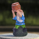 Vrolijke Tuinkabouter met Wijnvat - Weerbestendig Tuinbeeld