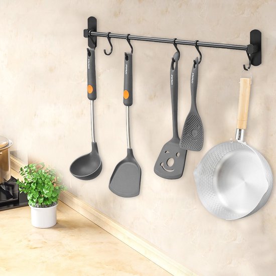 Ruimtebesparende Keukengerei Wandbeugel 40CM - Zwart