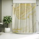 Waterdicht douchegordijn met marmerpatroon - Luxe Uitstraling, Uitstekende Waterbestendigheid - Hoogwaardig, Extra Dik, Gemakkelijk te Installeren 180*200CM-wit/goud