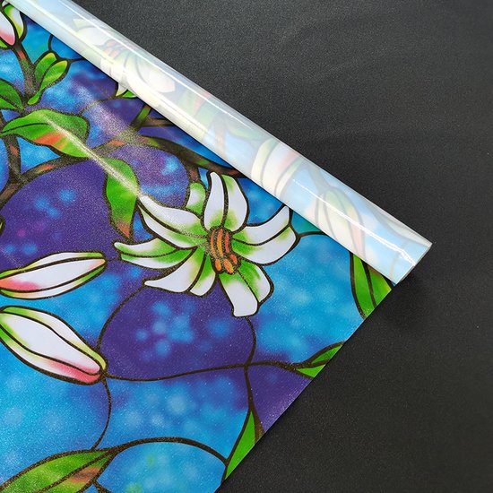Milieuvriendelijke PVC Glasfolie - Leliebloemen - 90x200 cm