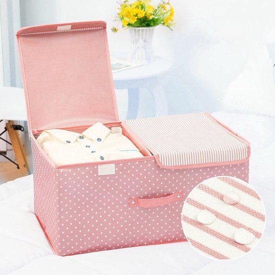 2 Stuks Opbergdoos voor kleding - 50x30x25cm - lichtroze ( 2 Stuks )