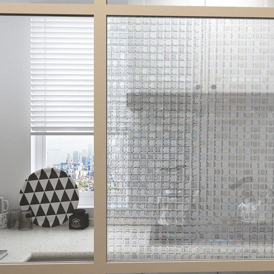 Statische lijmvrije glasfolie 3D schaal-Anti inkijk-Zelfklevend-Zonwerend- Schub - 90x200CM