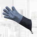 1 stuk Verlengde Siliconen Ovenwant - Ovenhandschoenen - BBQ handschoen - 2 Stuks Hittebestendige Ovenwanten - Extra Lang voor Polsbescherming- Grijs