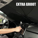 EXTRA GROOT Zonnescherm / autoparaplu - Binnenkant Voorruit Auto - Opvouwbaar - Hitte en UV bescherming 148X86cm