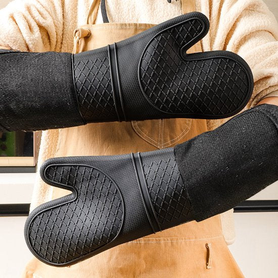 Siliconen Ovenwanten 2x, Zachte Katoenen Voering, Hittebeste