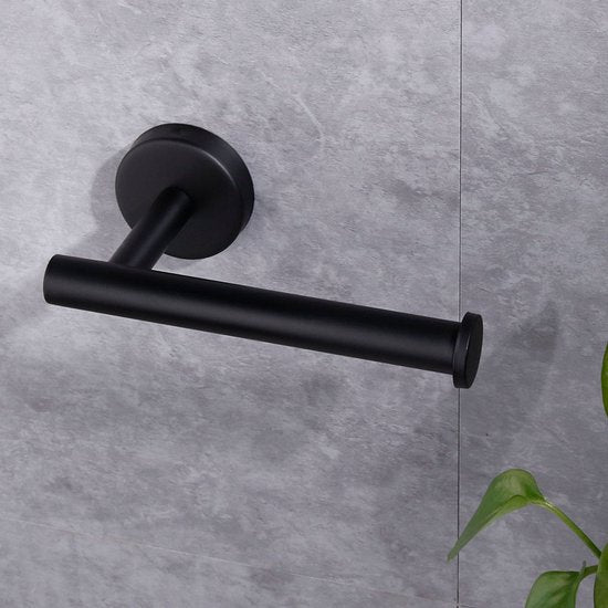 Luxe Roestvrijstalen Toiletrolhouder - Zwart Modern Design