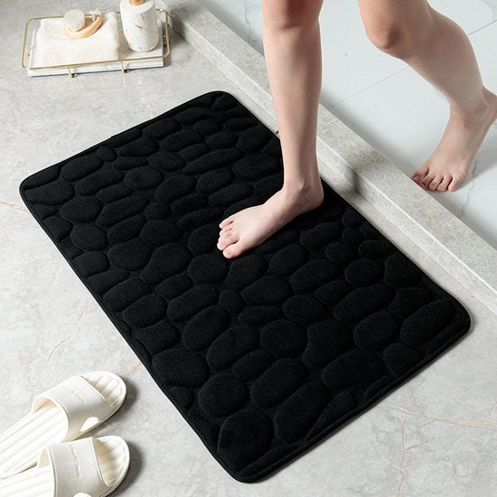 Badkamermat 50x80cm zwart - Luxe, anti-slip, absorberend