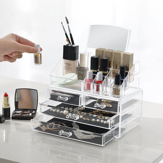 Make-up Organizer - Cosmetica- en Sieradenopslag - 4 Laden - Transparant - Acryl