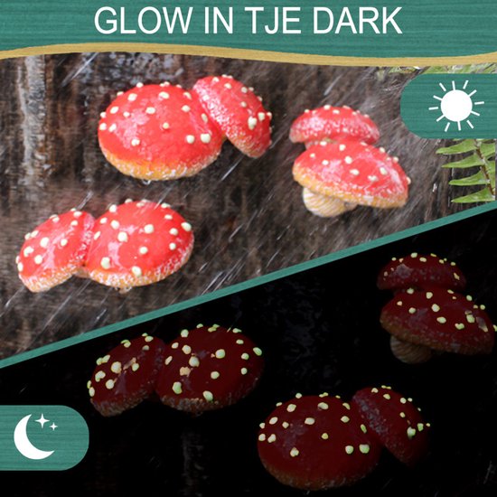 Simulatie rode paddenstoel landschapsdecoratie hars rode pad