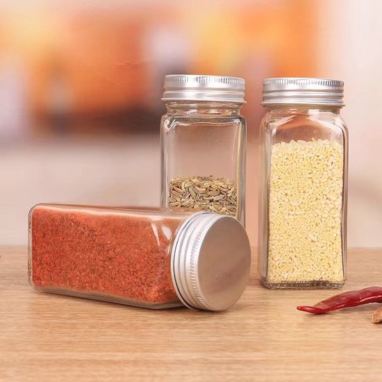 Merkloos 12-delige kruidpotten set, 120ml, aluminium deksel