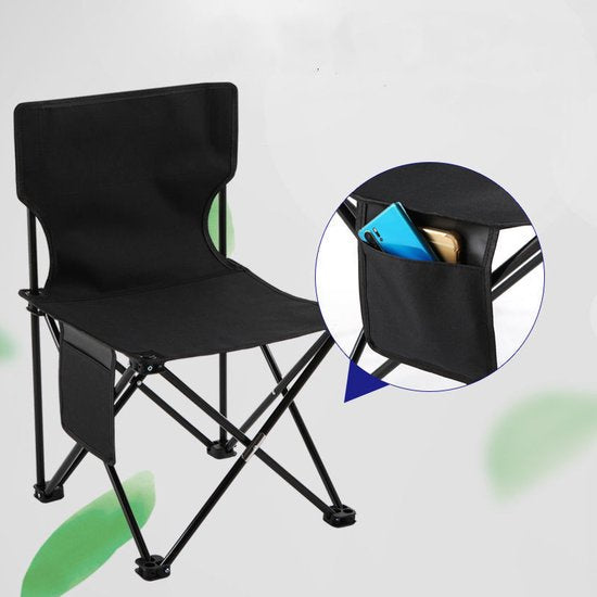 Campingstoel Vouwstoel Visstoel - Zwart - Tot 150Kg