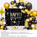 47 delig verjaardagset - Thema: Goudtinten en zwart - poster en ballonen  - Versiering voor feestjes, verjaardag - feestdecoratie