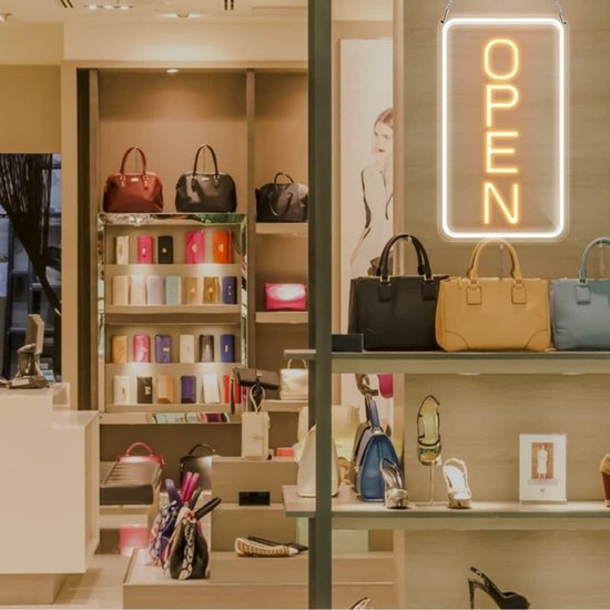 LED Neon OPEN Bord – IP43 10W Wit/Geel voor Winkel & Horeca