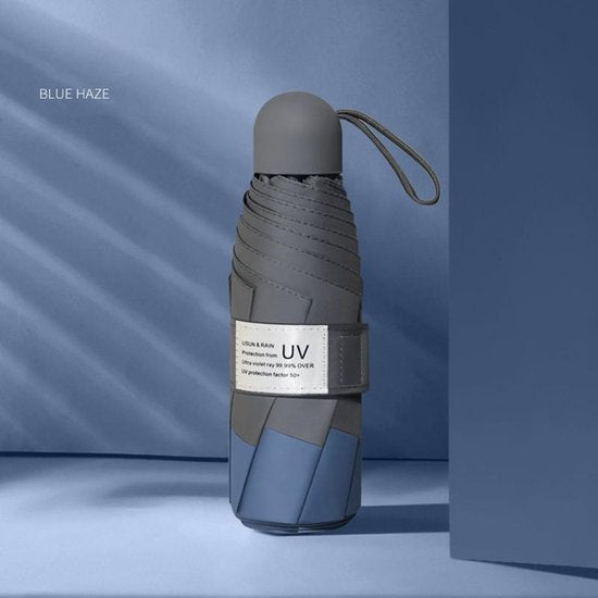 TDR -Opvouwbare Paraplu -Windproof- zonnescherm UV-SPF 50+compact en draagbaar-  Extra sterk   -haze blue