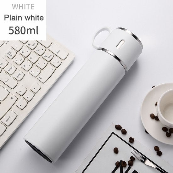 TDR - Thermosfles - RVS - grote capaciteit - 580 ml  wit