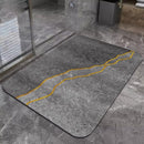 Antislip Absorberende Vloermat - 50x80 cm - Elegant Grijs Met Gouden Accent