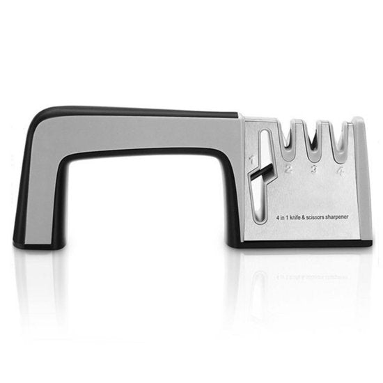 4-in-1 messenslijper voor messen & scharen, zwart