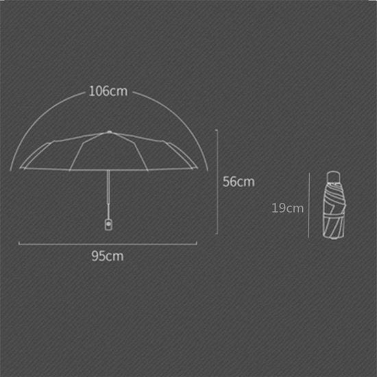 TDR Opvouwbare Windproof Paraplu UV-SPF 50+ Geel