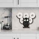 Metalen Wandmontage Opbergplank -Toiletrolhouder uilvormige -36x26x10CM-zwart