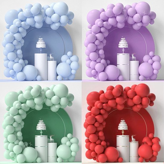 86-delige Rode Macaron Ballonnenset - Ballonnenboog Feest