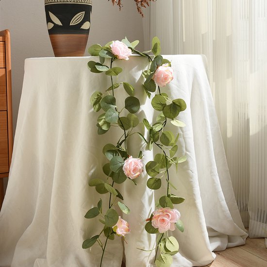 2 Stuks Rozen Slinger Kunstbloemen, Balkon & Bruiloft