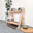 opvouwbare Houten Bureau Organiser - Bureau opbergrek van hout-2 opberglagen- 35x17x35 CM