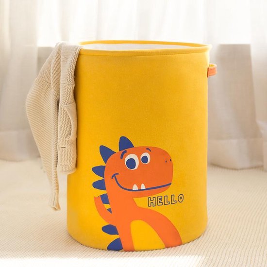 TDR - Opvouwbare wasmand -dinosaurus design -speelgoed mand - opberg mand-Met handvat -geel 35 * 45cm
