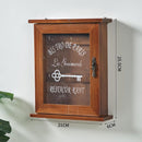 Massief Houten Sleutelkastje - 21 x 25,5 x 6 cm – Wandmontage – Vintage Bistro Design