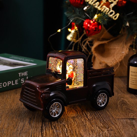 Betoverende Retro Auto LED Kerst Verlichting - Sfeervolle Verlichting voor de Feestdagen16*7.2*11cm-donkerbruin