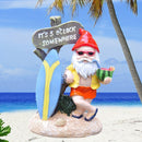 Grappige Relaxte Kabouter met Surfplank - Kleurrijke en Weer