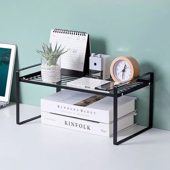Keukenkast Organizer - Ruimtebesparend en Multifunctioneel-small (33 x 21 x 24 cm)-zwart