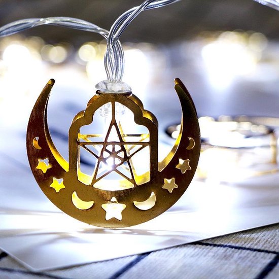 Eid Mubarak LED-verlichting - 10 lampjes - 1.65m