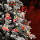 24-delige Houten Kerstdecoratieset - Nostalgische Rode Vrach